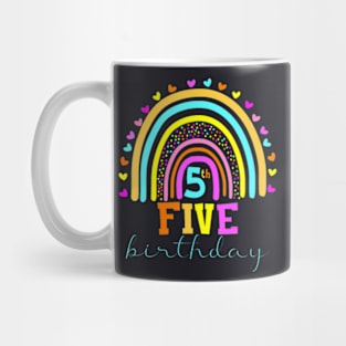 5 Years Old Rainbow 5Th Birthday For Girls Boys Kids Mug